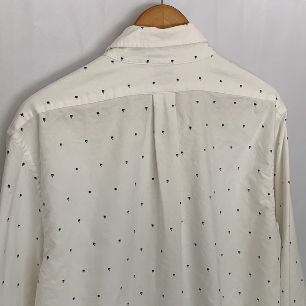 Brooks Brothers Men's L White Navy Palm Tree Print Regent Button-Down - Picture 6 of 9